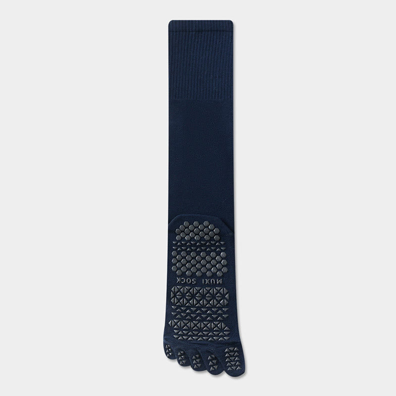 Olivenorma Long Five-Toe Breathable Sports Grip Socks Moisture-Wicking Anti-Slip Men's Yoga Socks - image 2