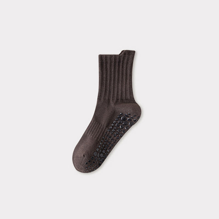 Olivenorma Professional Training Full-Toe Cotton Blend Anti-Slip Supportive Men's Yoga Socks - Dark Brown - US 6.5-10 - 10Pairs - image 8
