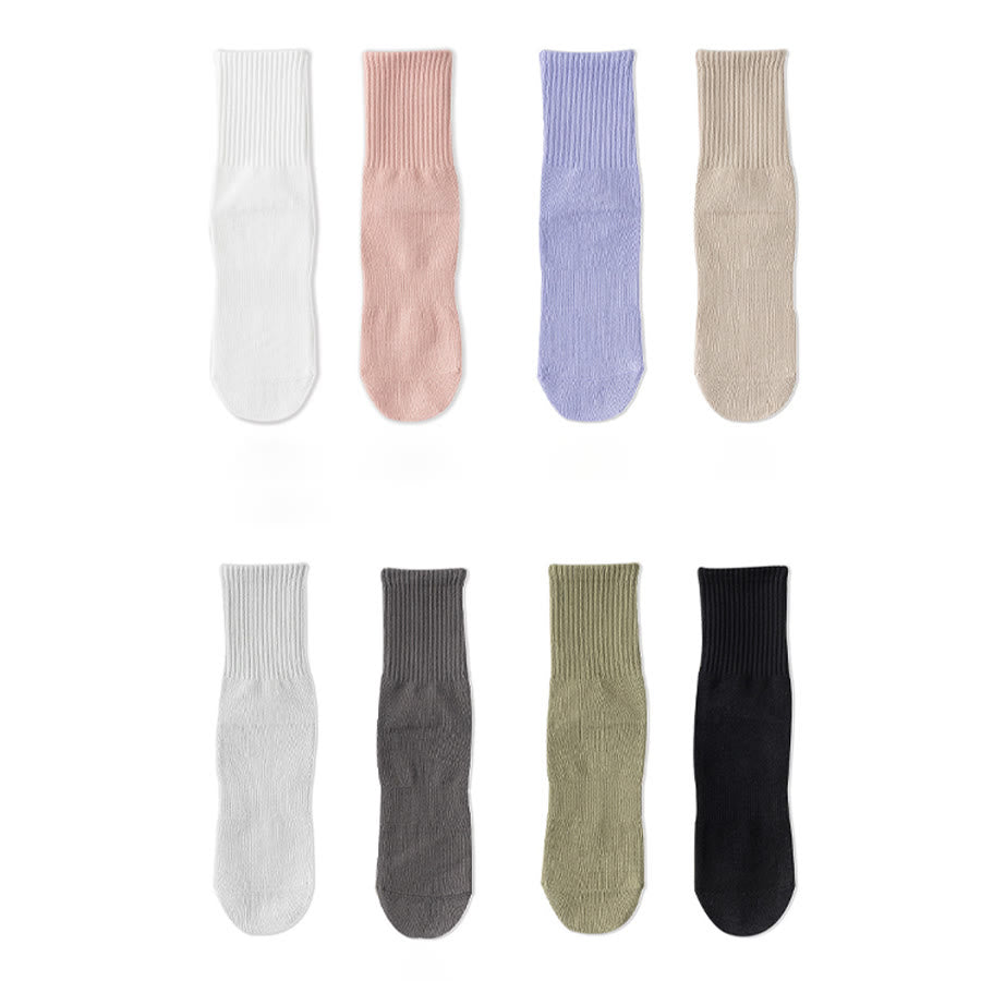 Olivenorma Full-Toe Mid-Calf Cotton Anti-Slip Breathable Workout Grip Socks Comfortable Solid Color Women's Yoga Socks - image 15