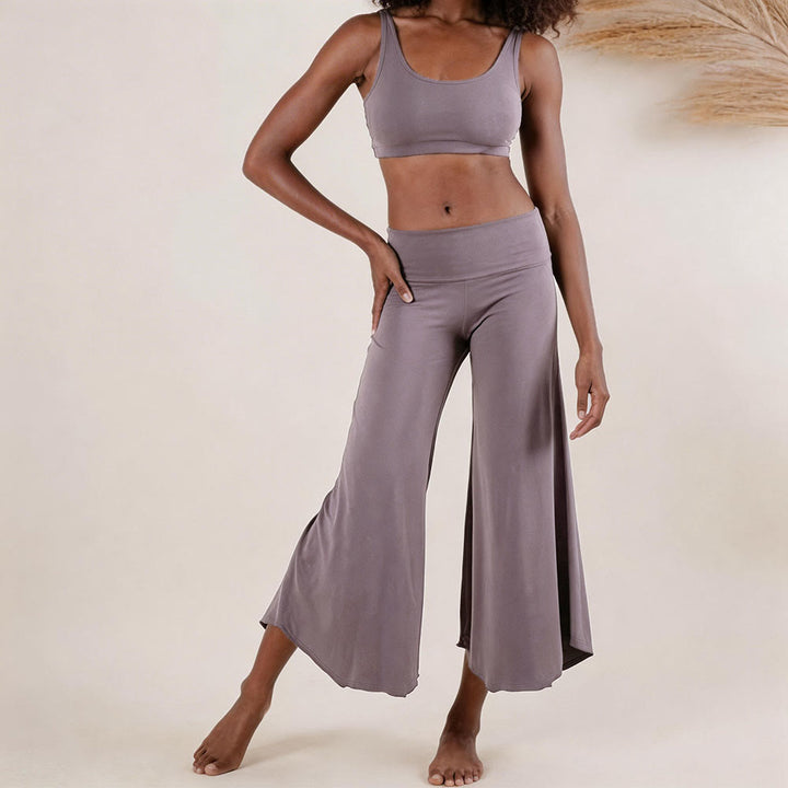 Olivenorma High-Waist Yoga Cropped Flare Pants - Lavender Purple - 2XL - image 0