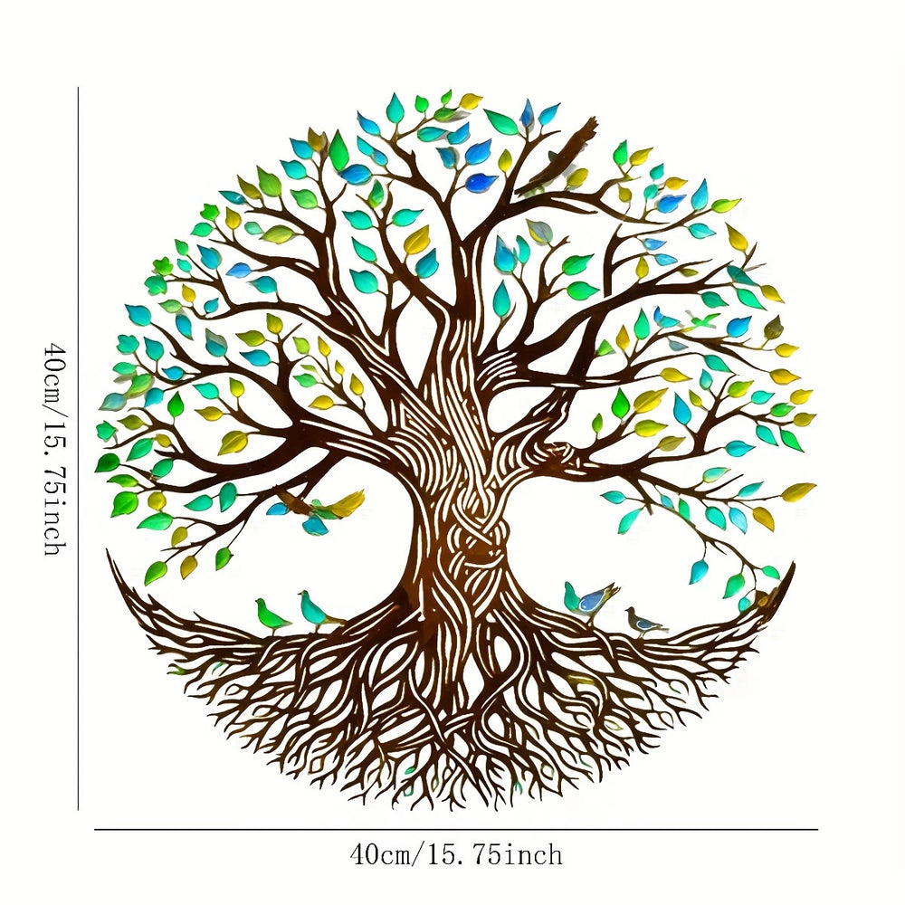 Olivenorma Colorful Tree Of Life With Birds Metal Wall Decor - image 1