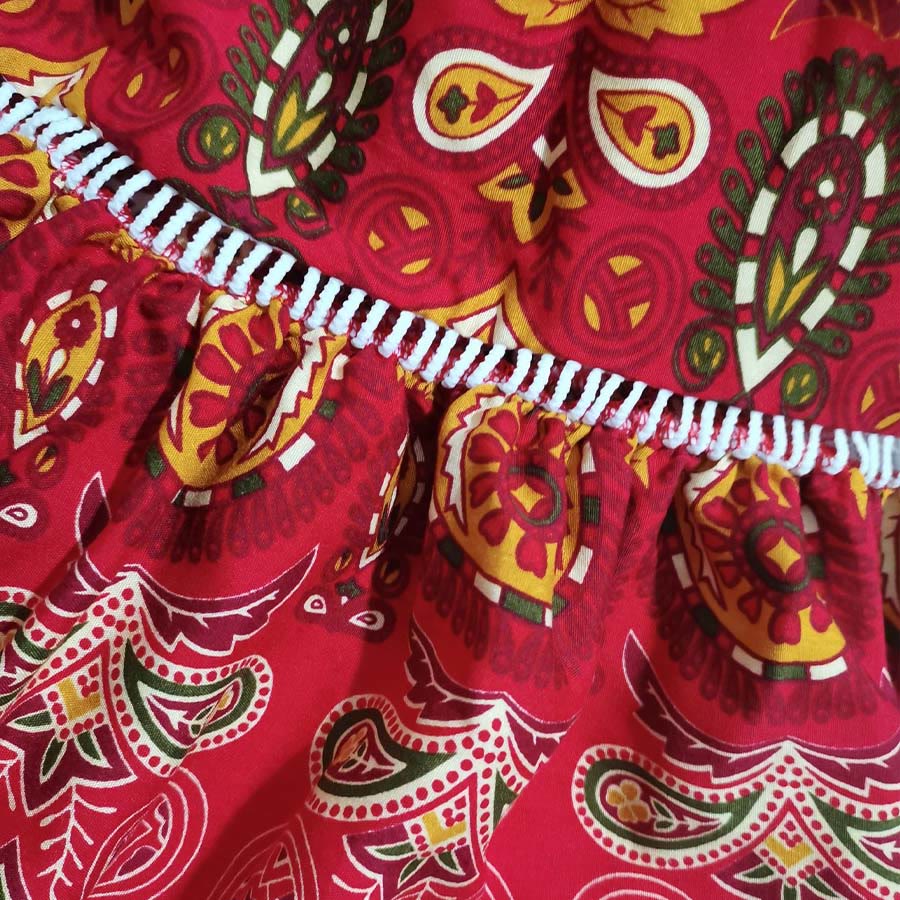 Olivenorma Bohemian Paisley Print High Waist Tiered Maxi Women's Dress - image 18