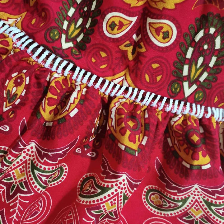 Olivenorma Bohemian Paisley Print High Waist Tiered Maxi Women's Dress - image 18