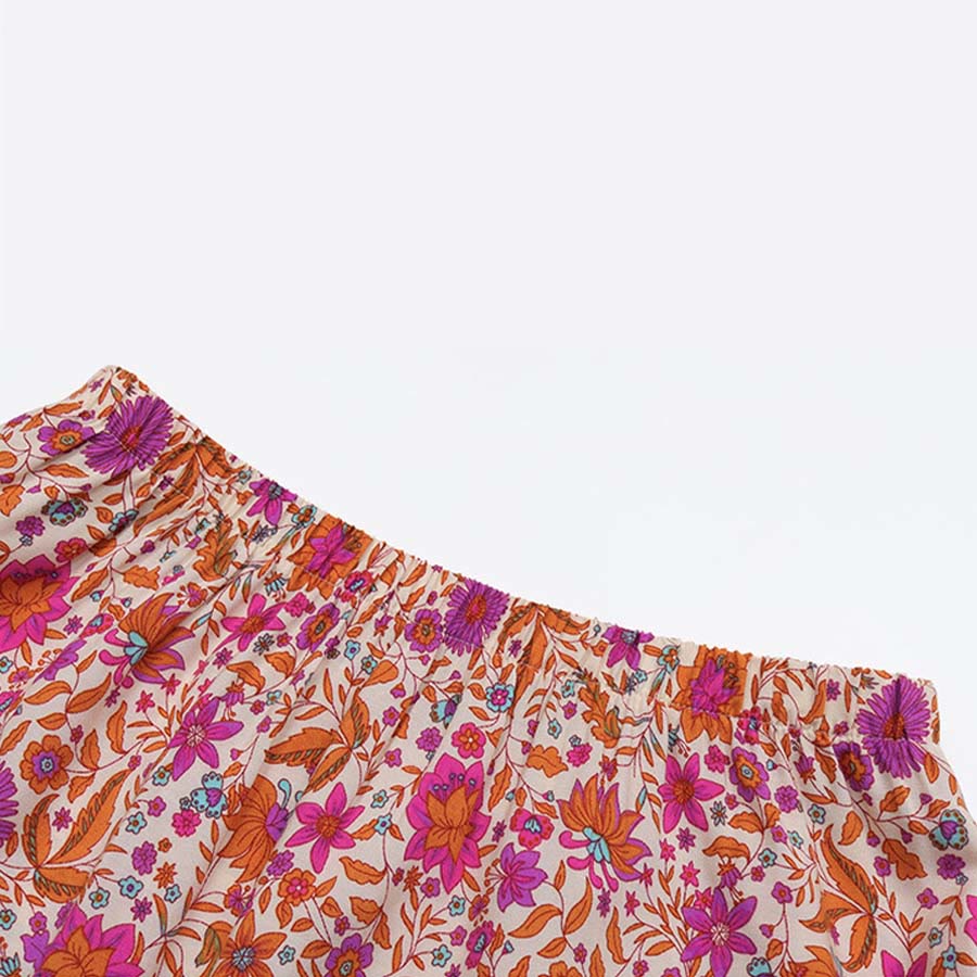 Olivenorma Bohemian Floral Print High Waist Tiered High Low Maxi Women's Dress - image 5