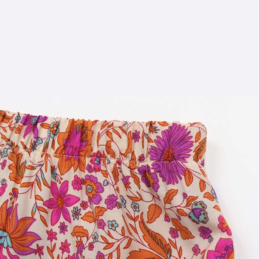 Olivenorma Bohemian Floral Print High Waist Tiered High Low Maxi Women's Dress - image 4