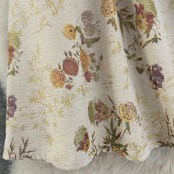 Olivenorma Bohemian Bird Floral Print High Waist Pleated Maxi Women's Dress - image 7