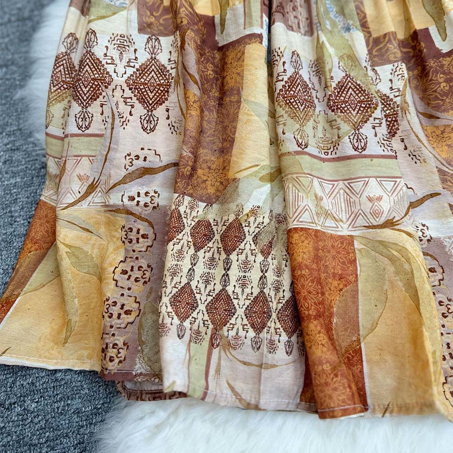 Olivenorma Boho Patchwork High Waist Maxi Women's Dress - image 5