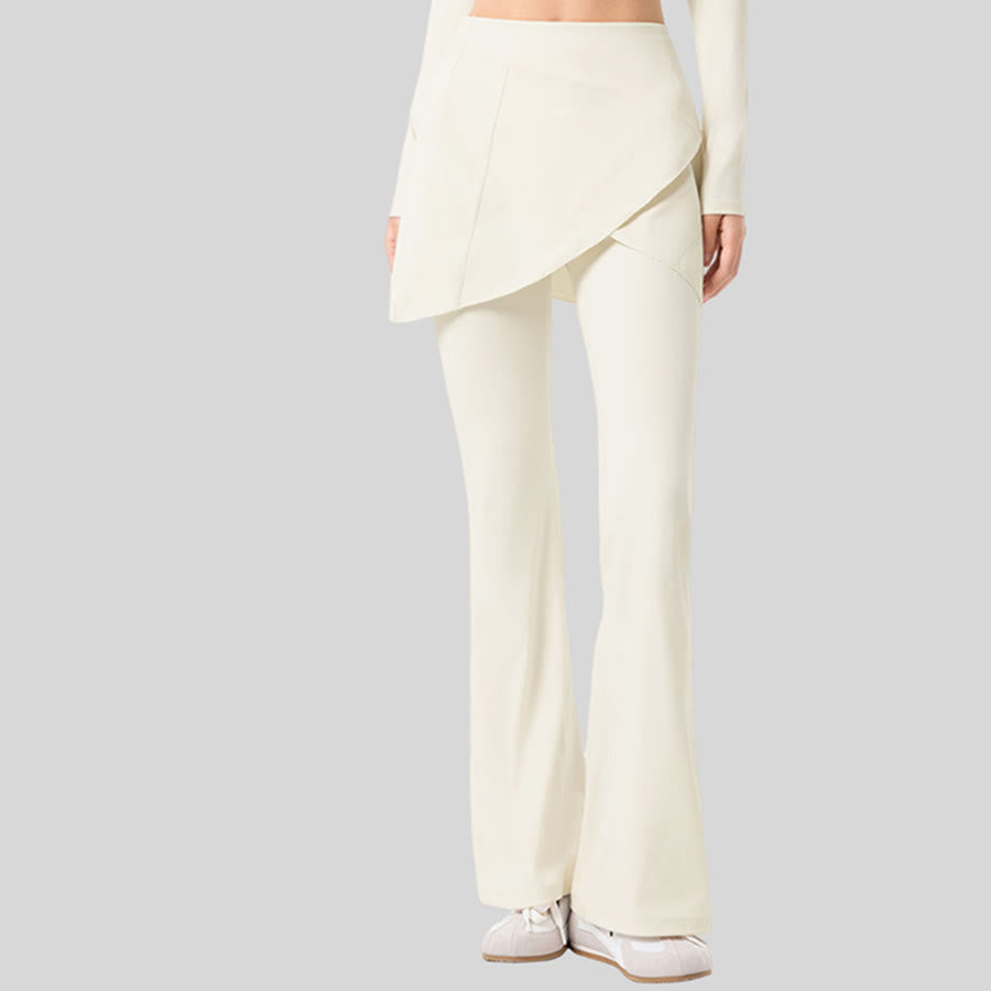 Olivenorma Yoga Flare Skirted High Waist Long Women's Pants - Coconut Milk White - XL - image 13