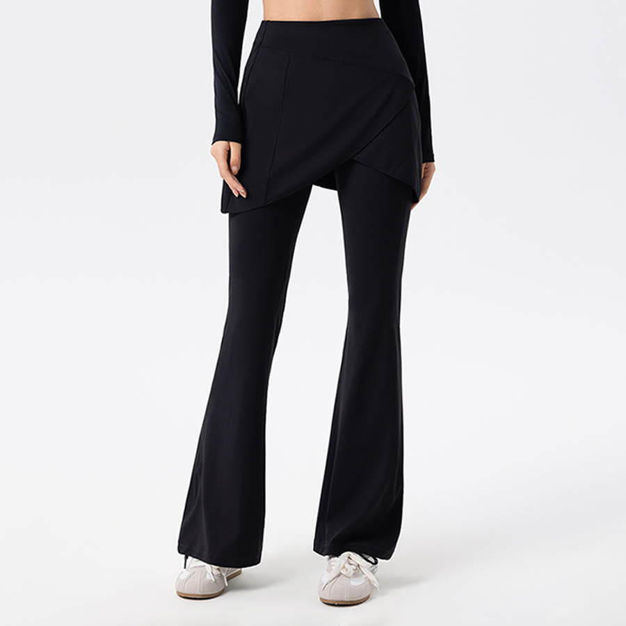 Olivenorma Yoga Flare Skirted High Waist Long Women's Pants - Black - XL - image 0