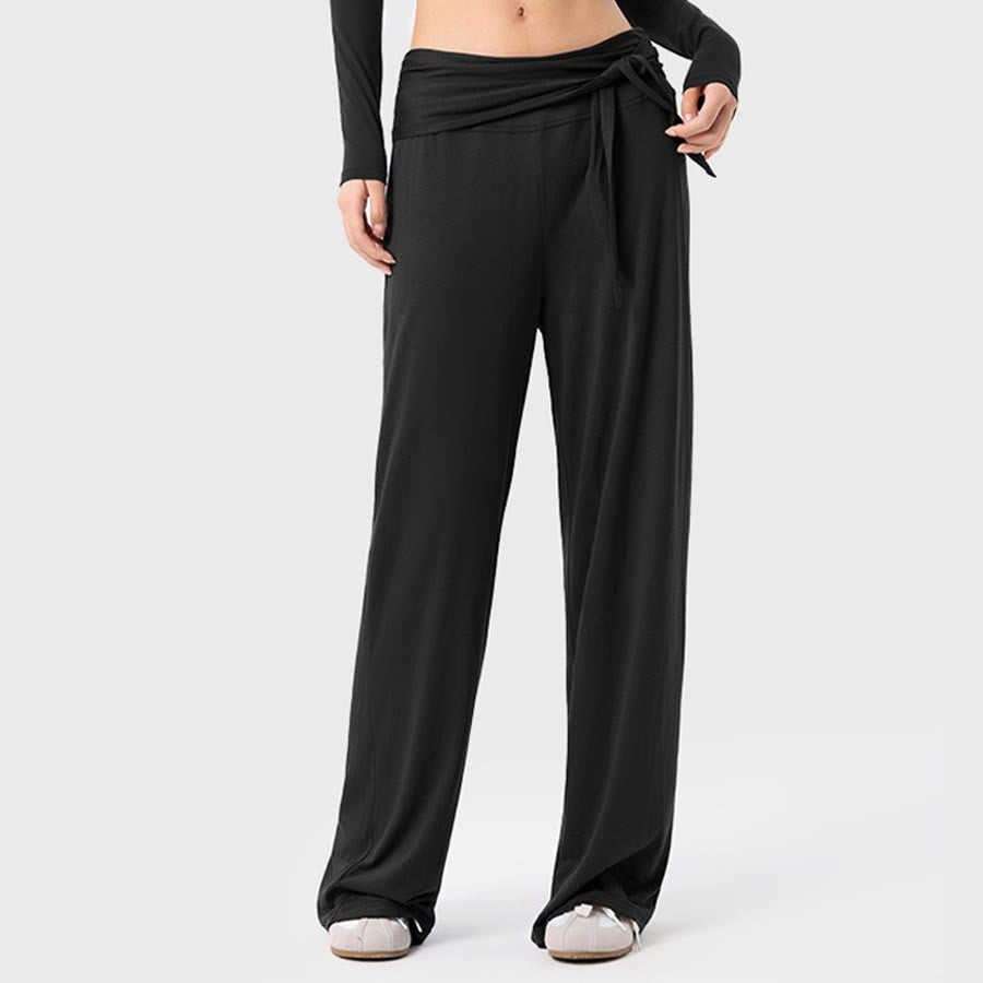 Olivenorma Wide Leg High Waist Tie Waist Long Women's Yoga Pants - image 13