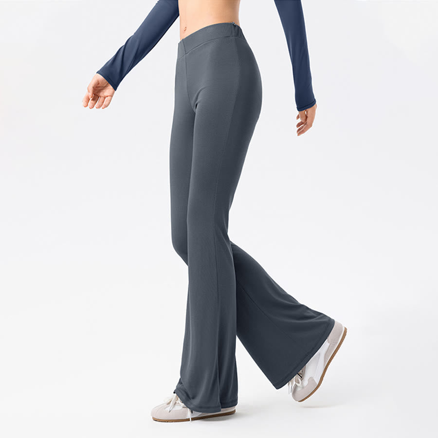 Olivenorma Flare Leg High Waist Tie Wrap Long Women's Yoga Pants - image 5