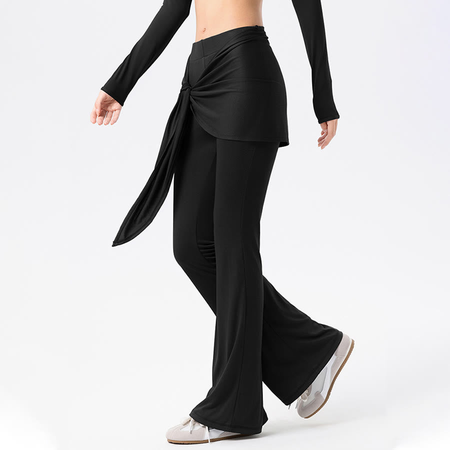 Olivenorma Flare Leg High Waist Tie Wrap Long Women's Yoga Pants - image 17