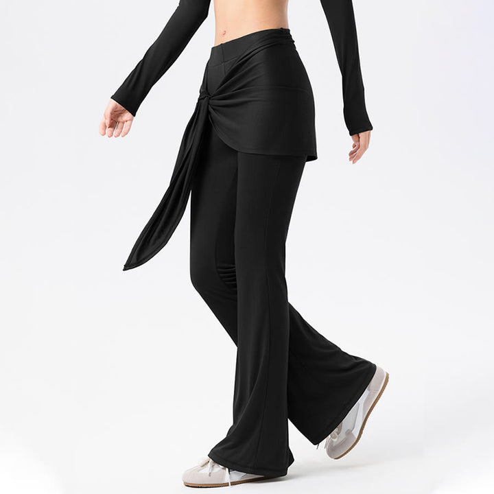 Olivenorma Flare Leg High Waist Tie Wrap Long Women's Yoga Pants - image 17