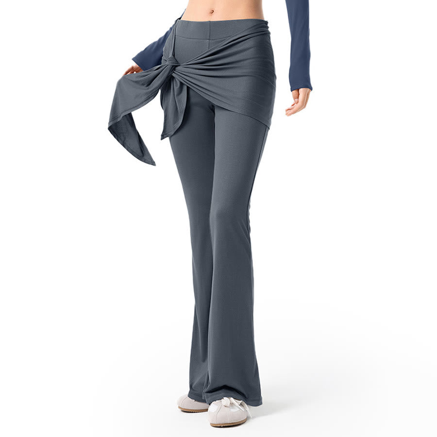 Olivenorma Flare Leg High Waist Tie Wrap Long Women's Yoga Pants - image 8