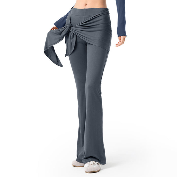 Olivenorma Flare Leg High Waist Tie Wrap Long Women's Yoga Pants - image 8