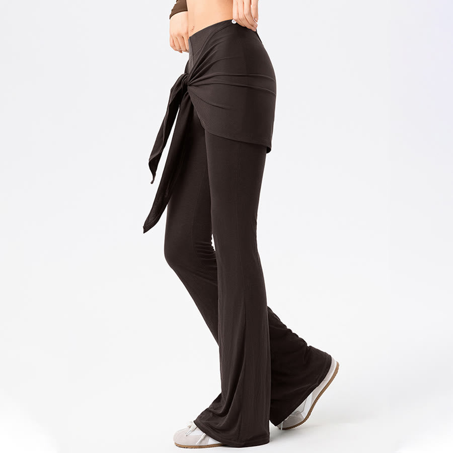 Olivenorma Flare Leg High Waist Tie Wrap Long Women's Yoga Pants - image 11