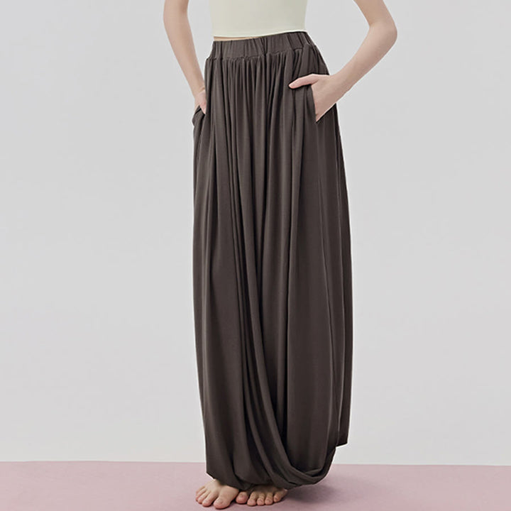 Olivenorma Harem High Waist Twisted Skirted Long Women's Yoga Pants - Khaki Brown - L/XL - image 0