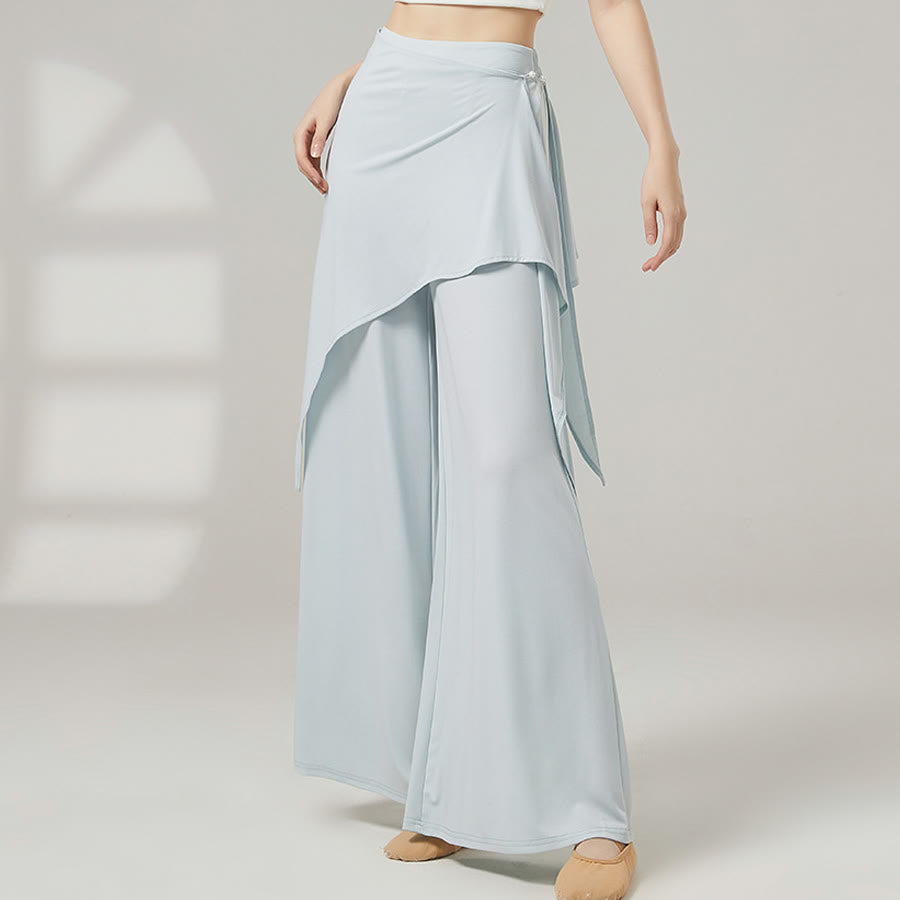 Olivenorma Wide Leg High Waist Wrap Skirted Long Women's Yoga Pants - Clear Water Blue - XL - image 0