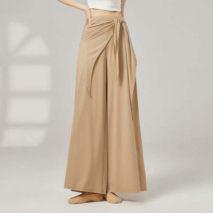 Olivenorma Wide Leg High Waist Wrap Skirted Long Women's Yoga Pants - Dune Khaki - XL - image 11