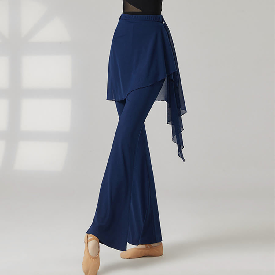 Olivenorma Flare Leg High Waist Skirted Long Women's Yoga Pants - Navy Blue - XXL - image 8