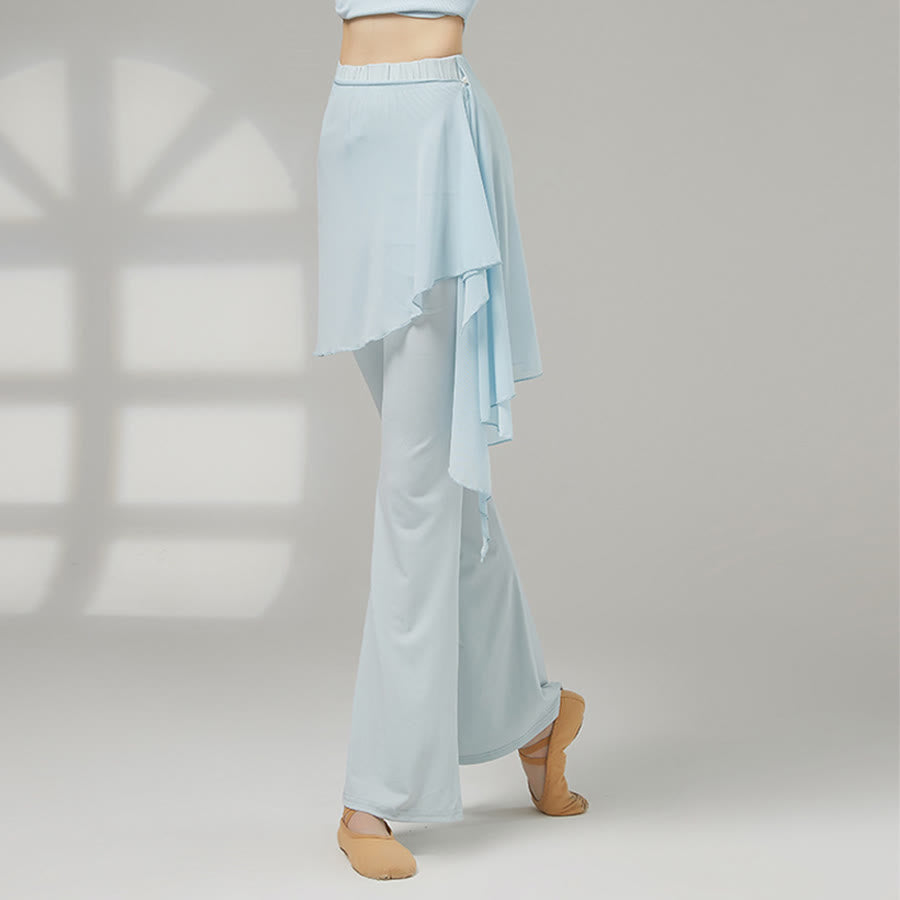 Olivenorma Flare Leg High Waist Skirted Long Women's Yoga Pants - Light Blue - XXL - image 14