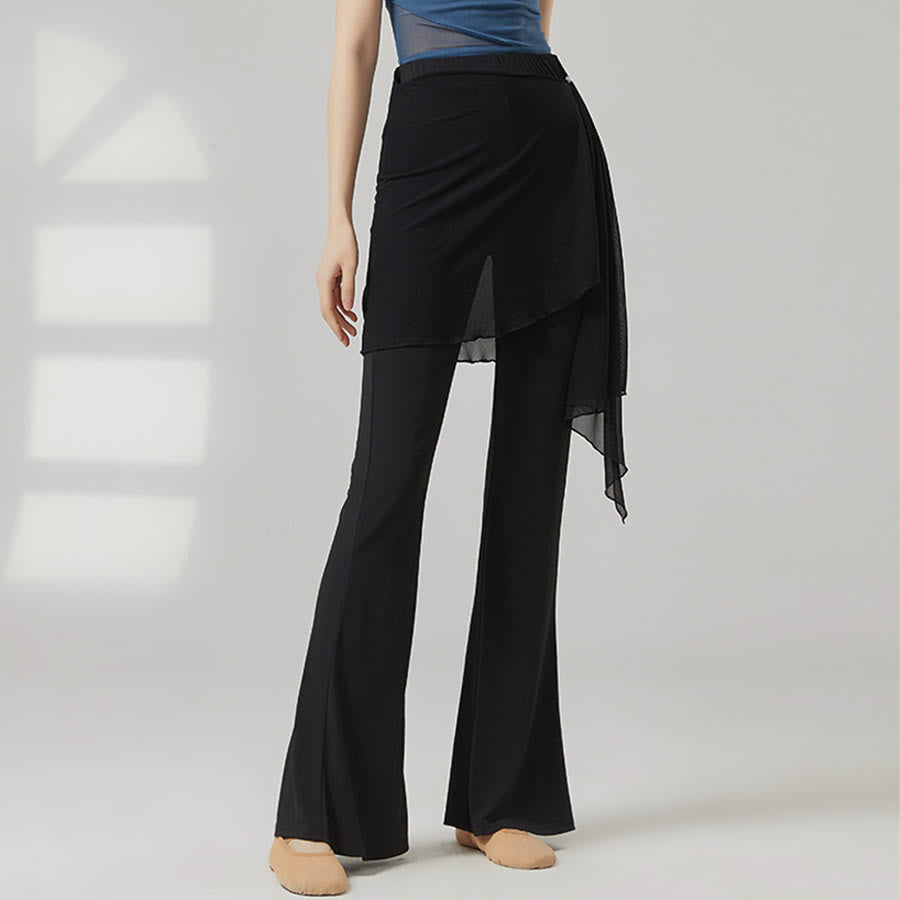 Olivenorma Flare Leg High Waist Skirted Long Women's Yoga Pants - Black - XXL - image 2
