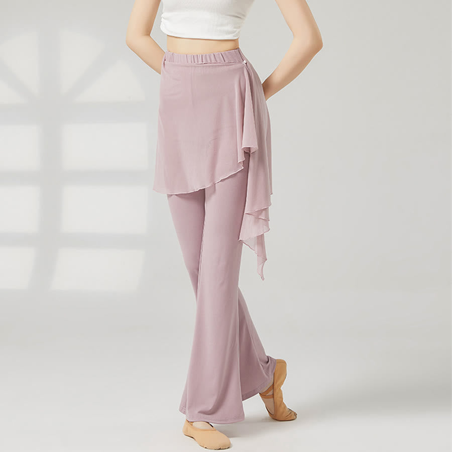 Olivenorma Flare Leg High Waist Skirted Long Women's Yoga Pants - Purple-Pink - XXL - image 13
