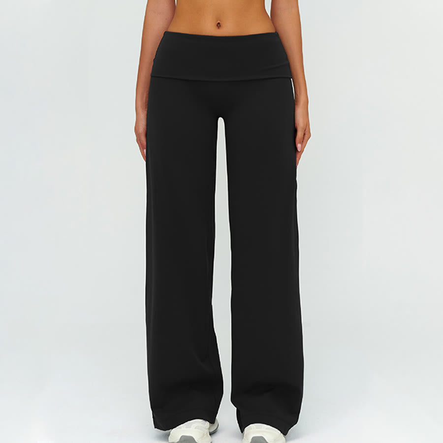 Olivenorma Wide Leg High Waist Fold-over Long Women's Yoga Pants - image 9