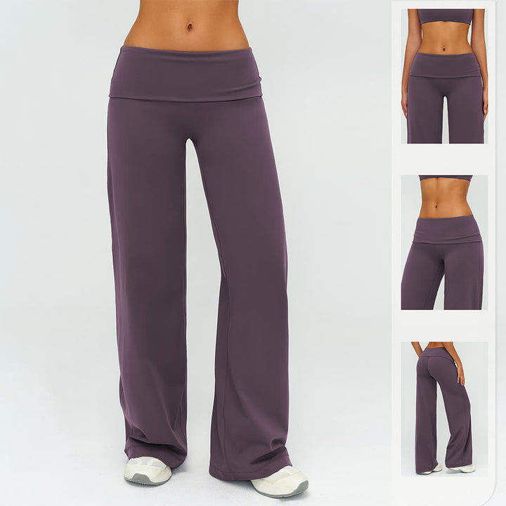 Olivenorma Wide Leg High Waist Fold-over Long Women's Yoga Pants - image 2