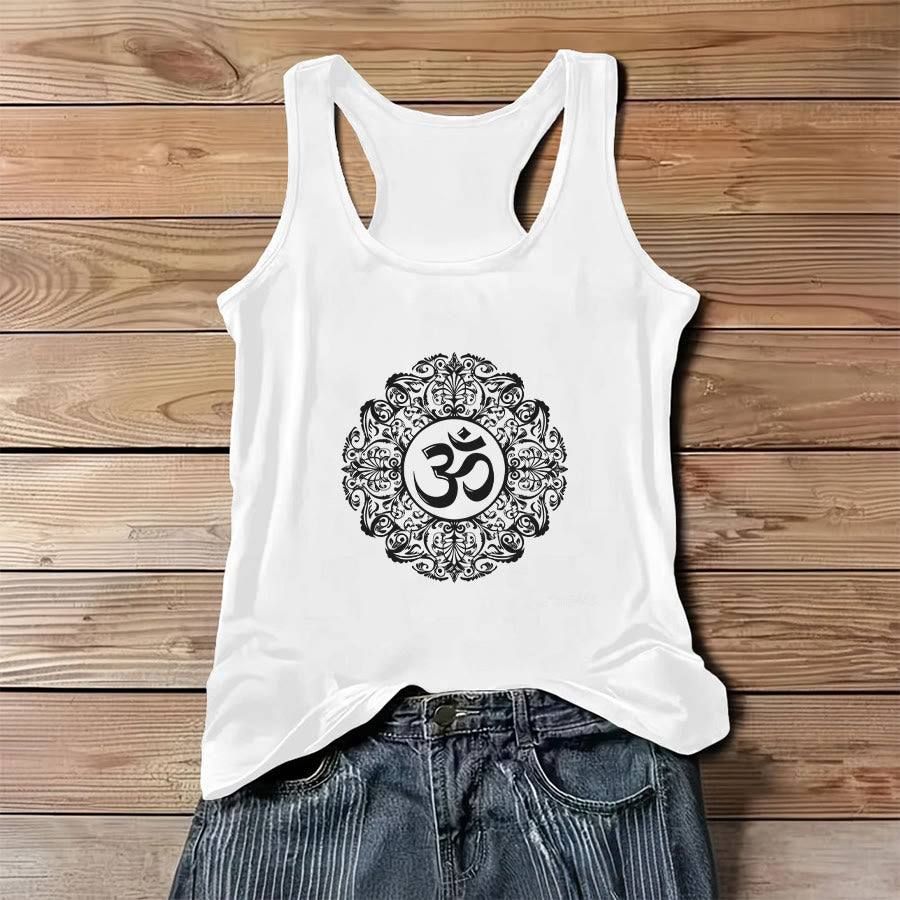 Olivenorma Om Mandala Graphic Print Slogan Women's Tank - image 3