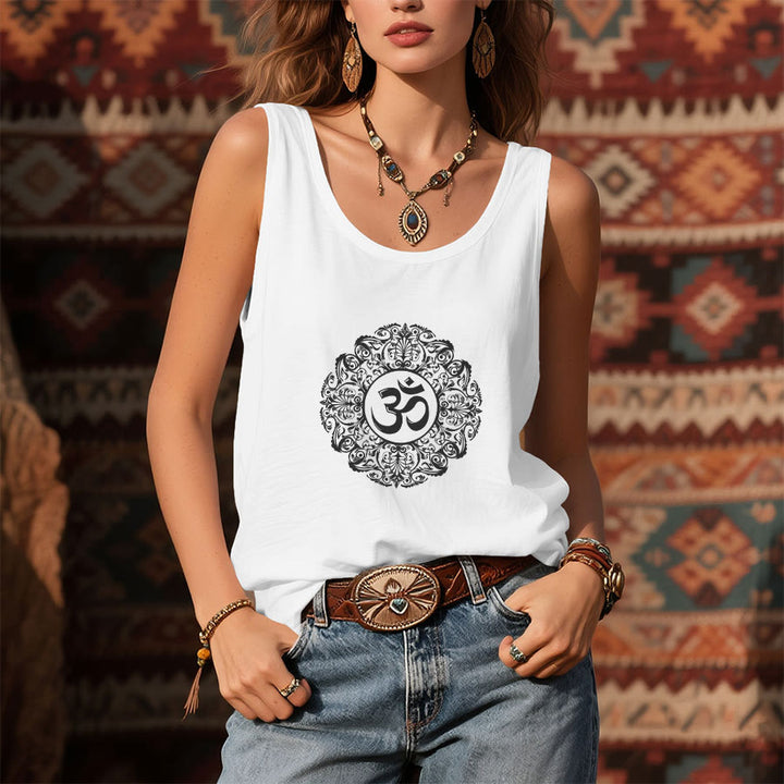 Olivenorma Om Mandala Graphic Print Slogan Women's Tank - image 4