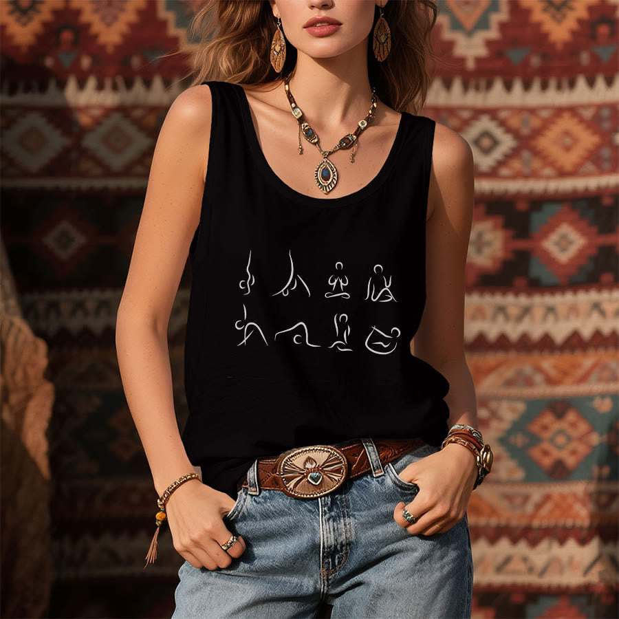 Olivenorma Yoga Poses Line Art Graphic Women's Tank - image 7