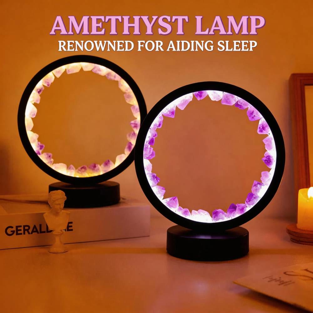 Olivenorma Natural "Amethyst Crystal Cluster Zen Light" Lamp Lights LED Decoration Rechargeable - image 12