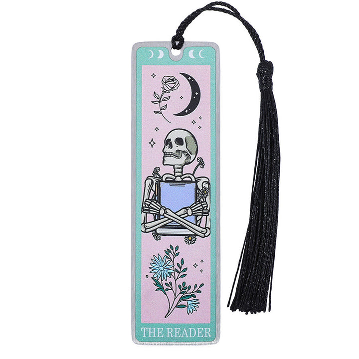 Olivenorma Tarot Style Skeleton Reader Bookmark - Pink & Rose Moon Skull Reader - 10pcs - image 6