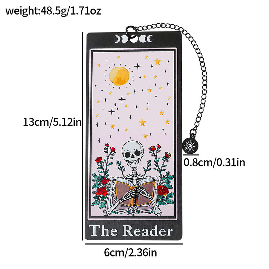 Olivenorma Tarot Style Skeleton Reader Bookmark - Black & White Sun Rose Skull Reader - 10pcs - image 13
