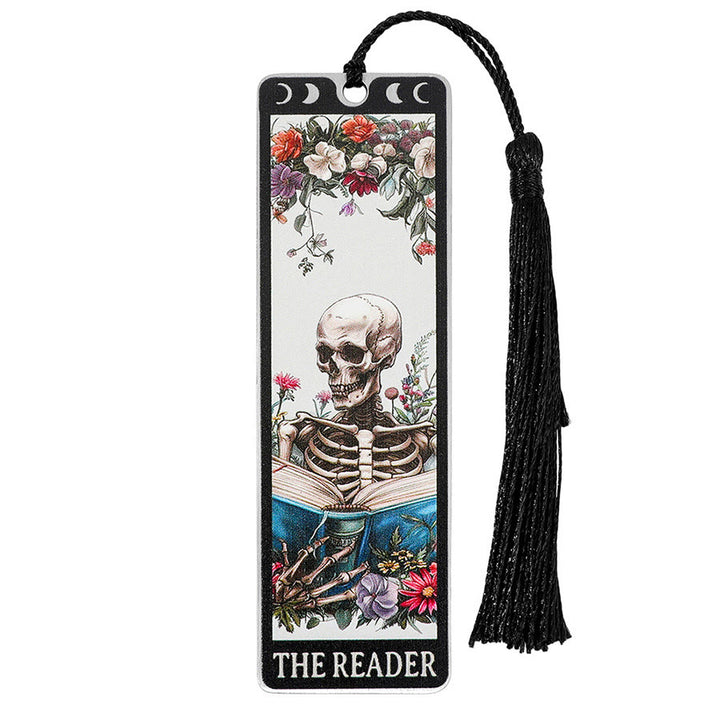 Olivenorma Tarot Style Skeleton Reader Bookmark - Black & Flower Skull Reader - 10pcs - image 21