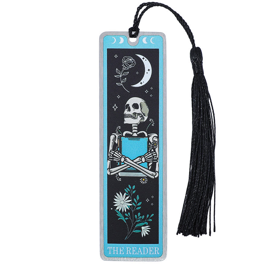 Olivenorma Tarot Style Skeleton Reader Bookmark - Cyan & Rose Moon Skull Reader - 10pcs - image 8