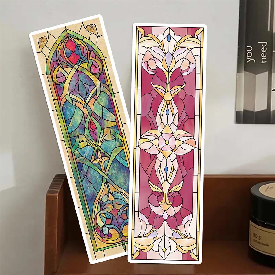Olivenorma Stained Glass Art Nouveau Floral Bookmark - image 3