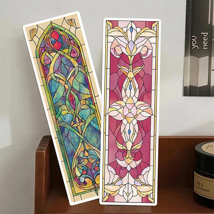 Olivenorma Stained Glass Art Nouveau Floral Bookmark - image 3