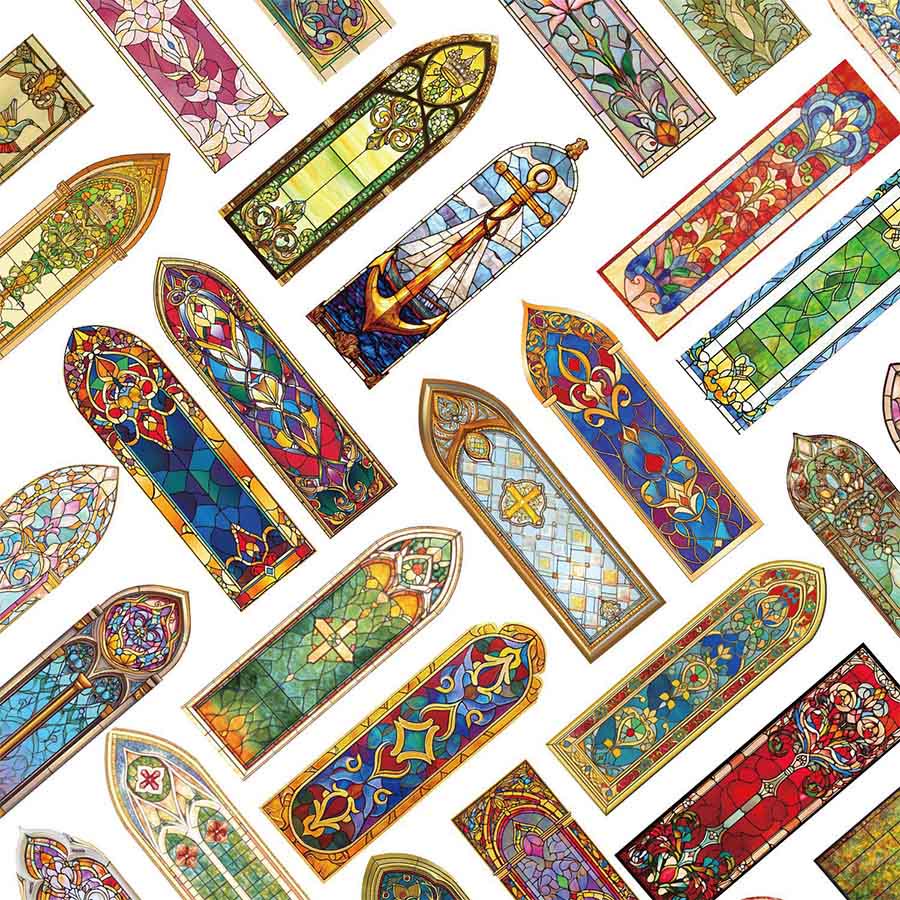 Olivenorma Stained Glass Art Nouveau Floral Bookmark - image 6