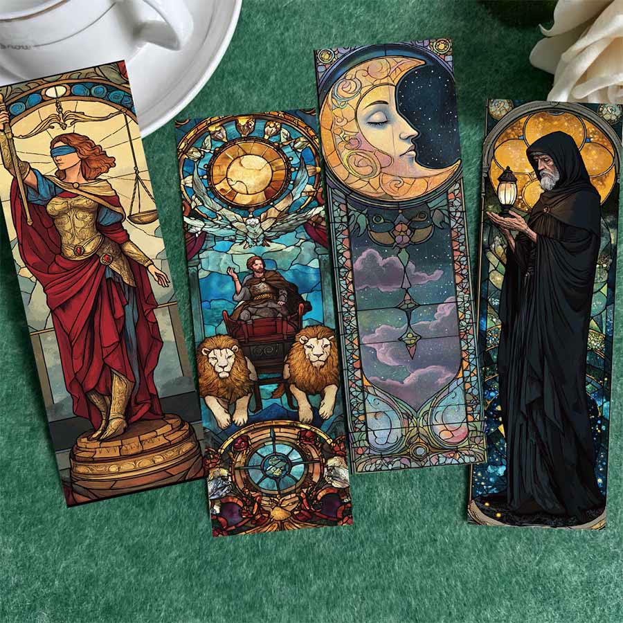 Olivenorma Stained Glass Tarot Arcana Character Bookmark - A set of 30 cards - image 0