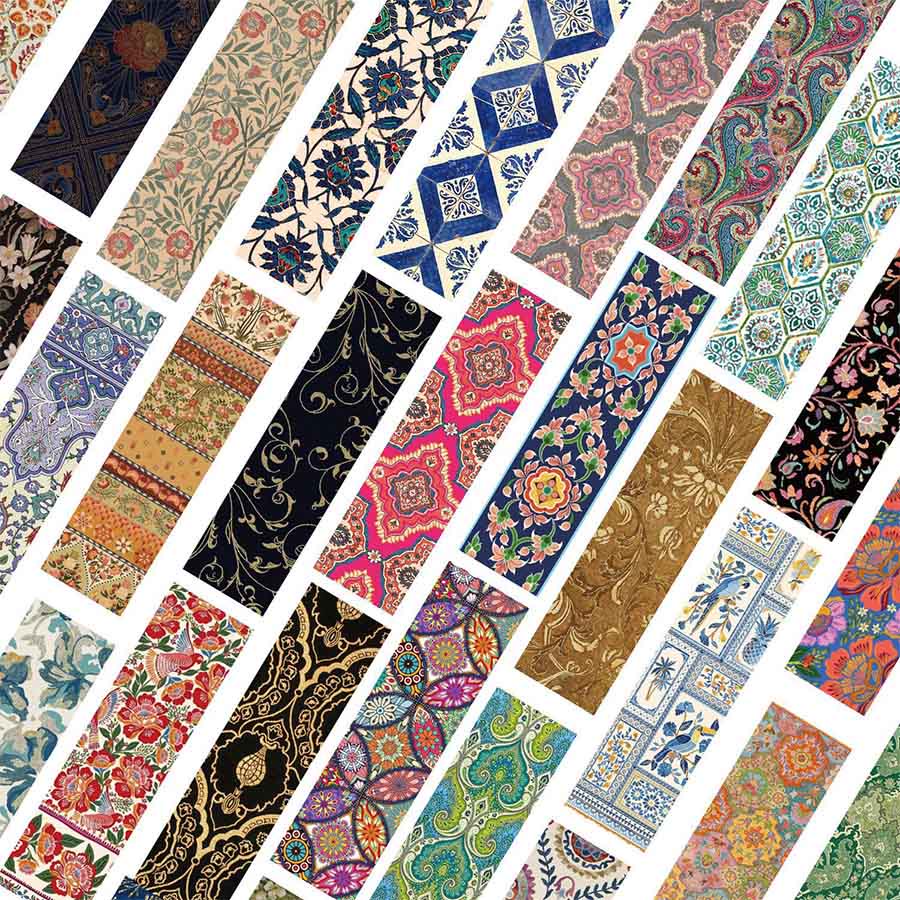 Olivenorma Vintage Boho Floral Paisley & Tile Pattern Bookmark - image 1