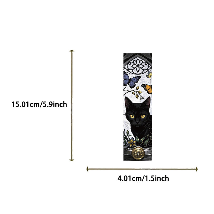 Olivenorma Witchy Celestial Black Cat Botanical Bookmark - image 4
