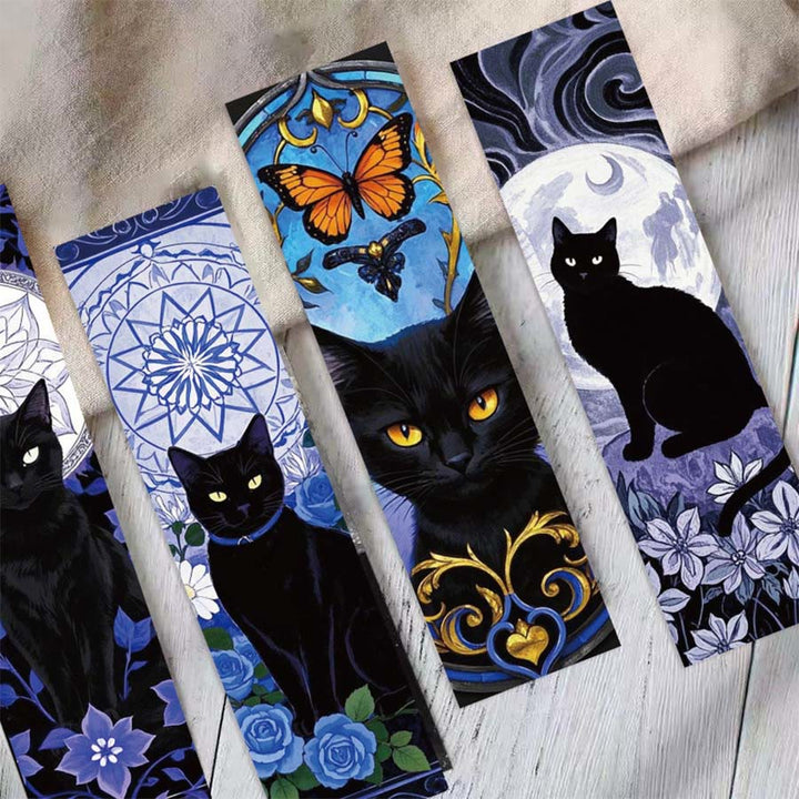 Olivenorma Witchy Celestial Black Cat Botanical Bookmark - image 5
