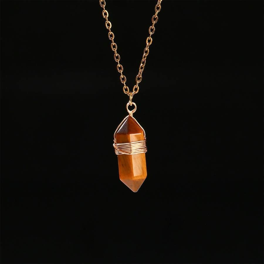 FREE Today: Wire Wrapped Crystal Pendant Necklace: Healing Gemstone Jewelry - Tiger Eye - image 3
