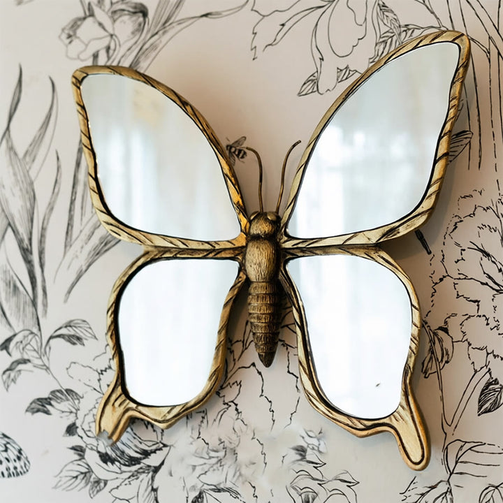 Olivenorma Stunning Dragonfly Wall Art For Home Retro Gold Resin Glasst Wall Hanging Decoration - Butterfly - 24.5cm*22.5cm - image 12