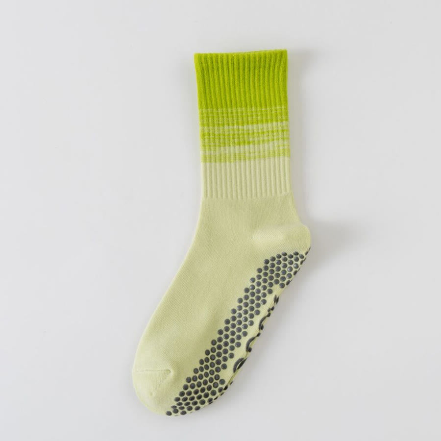 Olivenorma Mid Calf High Elasticity Non Slip Silicone Dot Shock Resistant Balance Support Women's Yoga Socks - Tender Sprout Green - 10Pairs - image 11