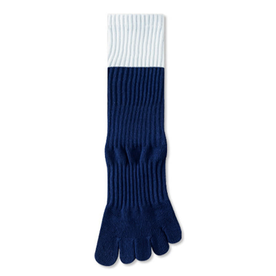 Olivenorma High Elastic Mid Calf Yoga Socks Full Sole Silicone Non Slip Shock Cushion Silent Sports Fitness Women's Yoga Socks - Navy Blue - 10Pairs - image 9