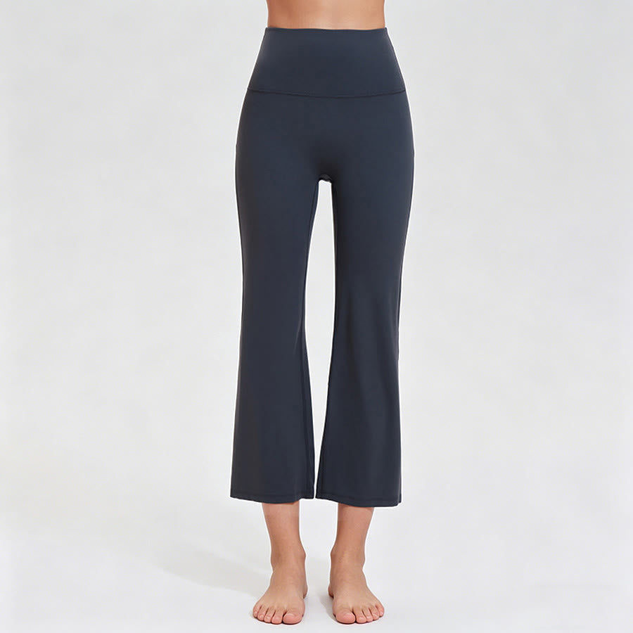 Olivenorma High Waist Eight Points Micro Flare Slim Yoga Fitness Women's Pants - Graphite Gray - XXXL - image 1