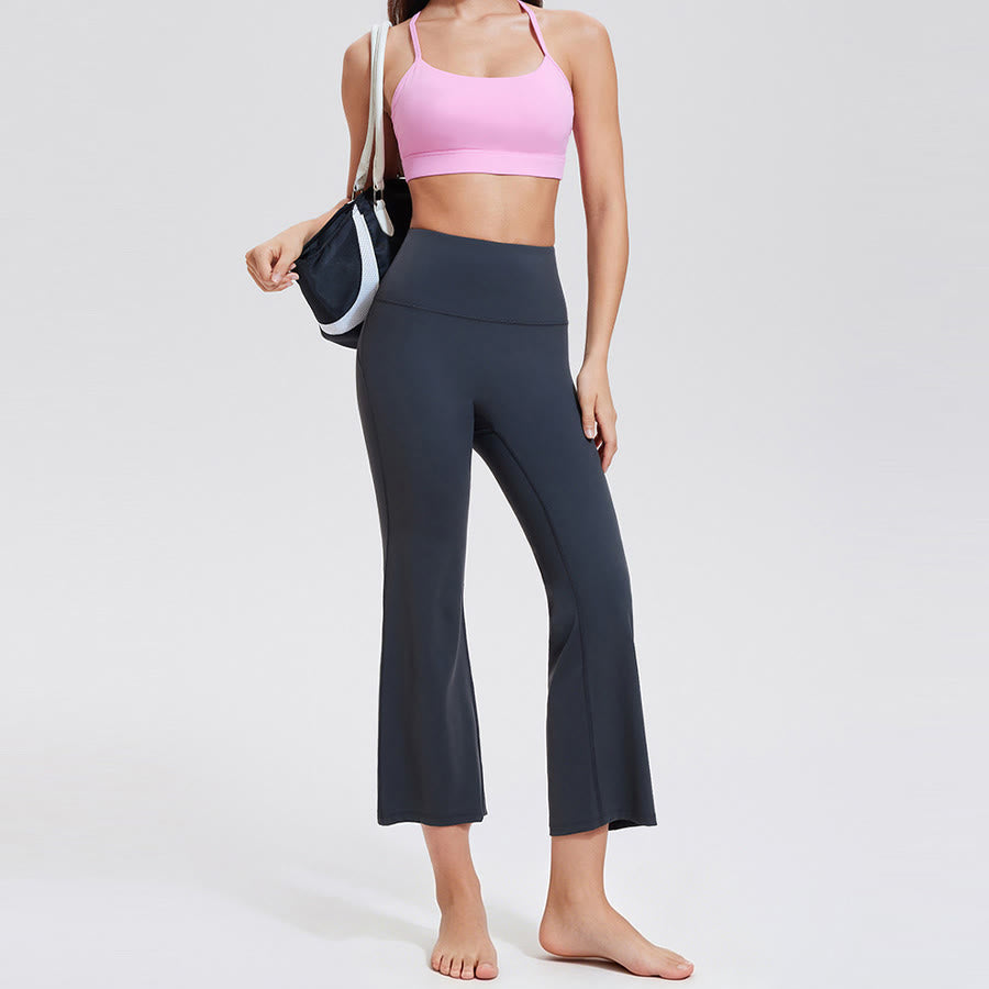 Olivenorma High Waist Eight Points Micro Flare Slim Yoga Fitness Women's Pants - image 0